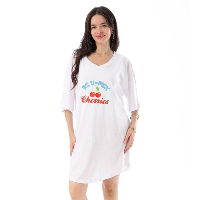 Andora Womens Printed Short Sleeves Oversized Sleep Shirt (pack of 1)