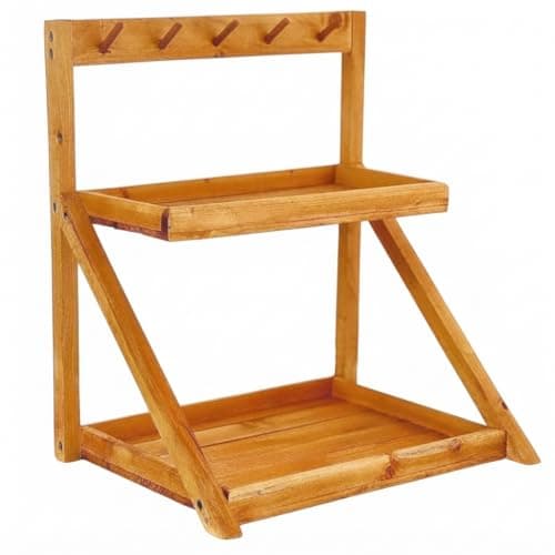 ميني كوفي كورنر خشبي متعدد الاستخدامات - منظم عملي مقاس 50×40×25 سم C Storage rack