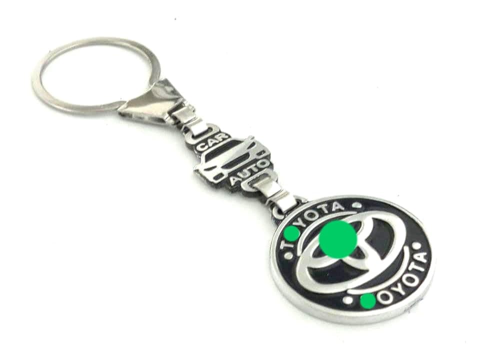 KaberTrade KaberTrade Stainless Steel Silver Shape Keychain Keychain for Car, Home or Office Keys (Silver Shape, Compatible with Toyota, Code:4123)