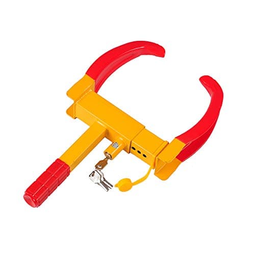 WANLIAN Wheel Lock Clamp Anti-Theft Towing Parking Boot Tire Claw Heavy Duty Adjustable for Auto Car Truck Rv Boat Trailer Automotive Golf Carts with Three Keys