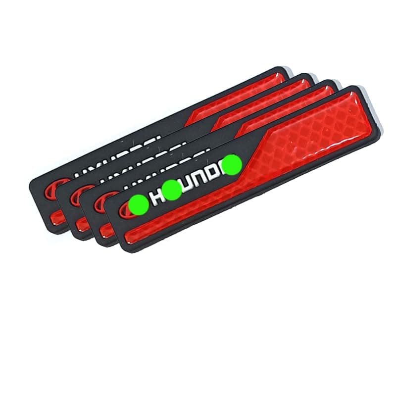 KaberTrade KaberTrade Car Door Bumper Kit Flexible Silicone Sticker Car Door Scratch Protection Bumper (Reflective Red Phosphor Stopper, 4 Pieces, Fit and Compatible with Hyundai, Code:4518) Vehicle molding