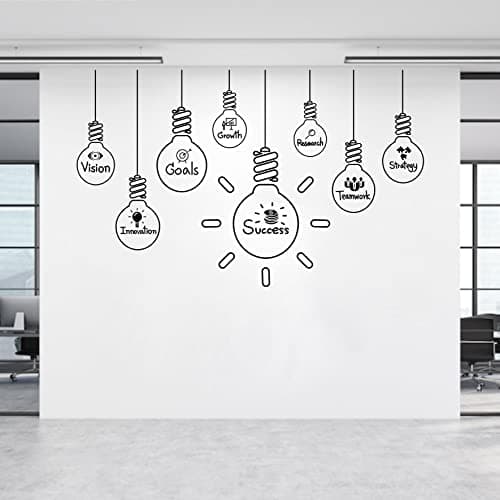 Success Team Work Duvar Çıkartması - Ofis Vinil Çıkartma, Büyük Ofis Duvar Sanatı, Motivasyon Alıntı Takım Çalışması, A1 (Siyah) Sticker decal