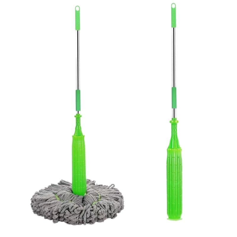 Mop with Stainless Steel Handle for Floor Cleaning - 360 Rotatable Adjustable 2-in-1 Handheld Microfiber Floor Mop, Wet & Dry Use, Cleaning Tool for Home use