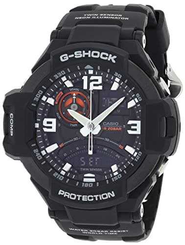 G-Shock men's watch, GA-1000-1ADR, Analog-Digital, Resin, Mineral Glass, Quartz, Round, manual, Black