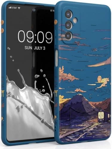 Case Compatible with Samsung Galaxy M52 - Ultra HD Long Lasting UV Printing Design on Back and Sides - Matte Surface Anti-Fingerprint (Mountain Home at Sunset) Cellular phone case