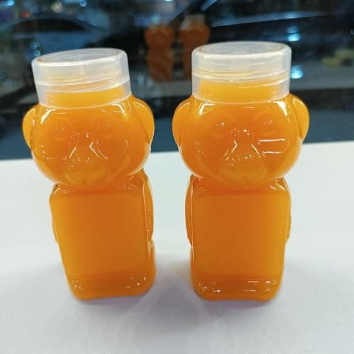 Bear Shaped Juice Bottle Lunch Box, 135 ml, Set of 2 | Special Bear Shape, Easy To Carry, Suitable For Kids, Airtight Lid, Perfect Size For Beverages