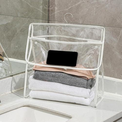 Waterproof Bathroom Clothes Organizer Bag with Hanging Steel Hanger Hook Storage bag
