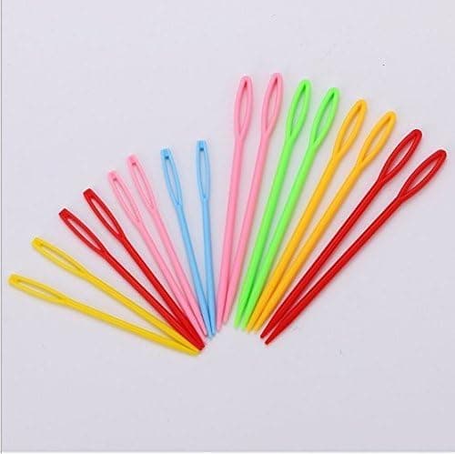Set of 6 Plastic Knitting and Crochet Needles - Multi Color for Wool Yarn and Crafts, Different Sizes Suitable for Beginners and Professionals, Made of Durable Plastic with High Quality Hand sewing needle