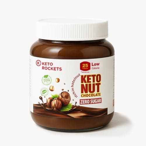 Keto Rockets Hazelnut Chocolate Spread – Sugar Free, Stevia Sweetened, Natural Ingredients, Low Carb & Diet Friendly, 350g Food