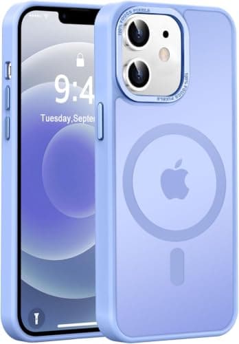 Case Cover Translucent Matte Slim Shockproof Magnetic Phone Case (Compatible with iphone 12/12 Pro) Women Men Girl Boy Protective Cover (Light Blue) Cellular phone case