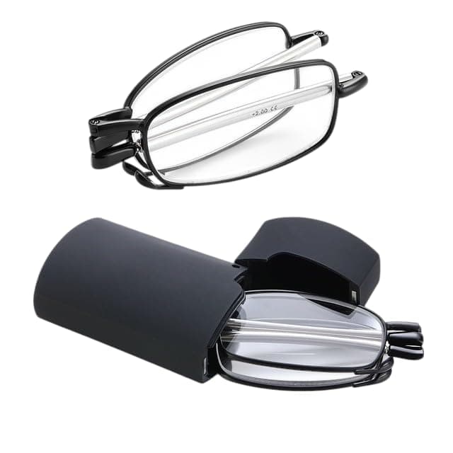Reading Glasses Portable Folding with Flexible Spring Hinge for Men and Women, with a Stylish Case, Exclusive to Infinity Handmade Seller Only Corrective eyeglasses