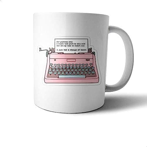 Ceramic Typewriter Print Mug - Multi Color Drinking cup