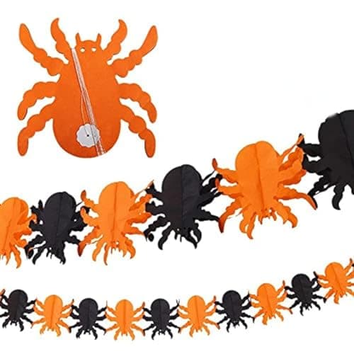 Wonka Halloween Supplies Party DIY Decoration 3D Spider Paper Chain Garland Banner Pull Flowers Decor