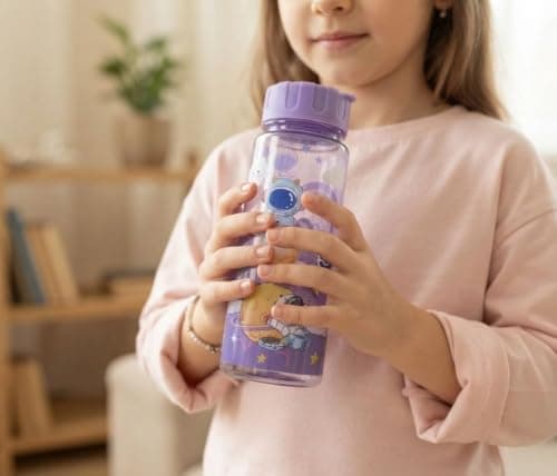 Generic Acrylic water bottle,Secure screw-on lid,Satin carrying strap,Suitable for school, sports clubs, and trips,Capacity: 750 ml,High-quality imported product,Available in multiple colors, .db