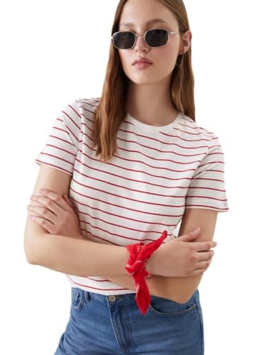 LC WAIKIKI Woman Crew Neck Striped Women's T-Shirt