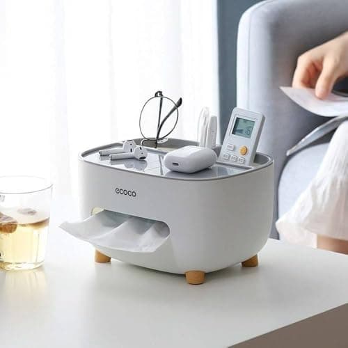 Generic Tissue Box and Desktop Organiser, Multifunctional Storage for Remote Control, Pens, and Office Supplies, .bak