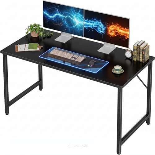 Grandder Small Computer Desk with Fabric Drawers, 40 Inch Home Office Desk with Storage Bags and Drawers, Study Writing Gaming Table for Small Spaces, Black