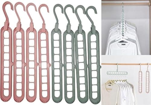Multifunction Plastic Clothes Hangers. | Magic Clothes Hanger 9 Holes | Easy to Carry | Versatile | 5 Pcs Random Colors