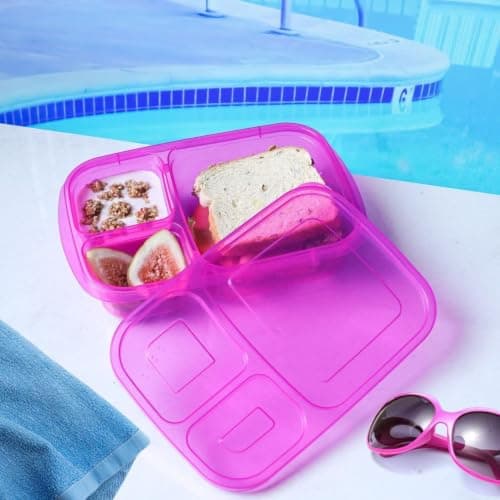 Storage Container 1150ml with 3 Compartments, BPA-Free. (Purpel)