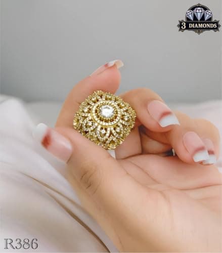 3 Diamonds 292474661779070 Band Ring For Women Gold Plated