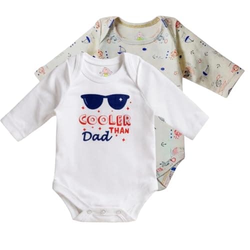 Baby Shoora Unisex Set Of 2 Pieces Long Sleeves Bodysuit Printed Shapes Base Layer (pack of 1) Leotard