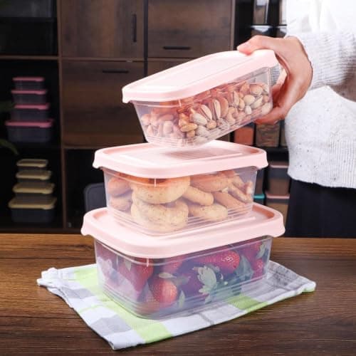 3-Piece Food Container Set 1L 1.5L 2.5L Refrigerator Microwave Freezer Safe Food storage container