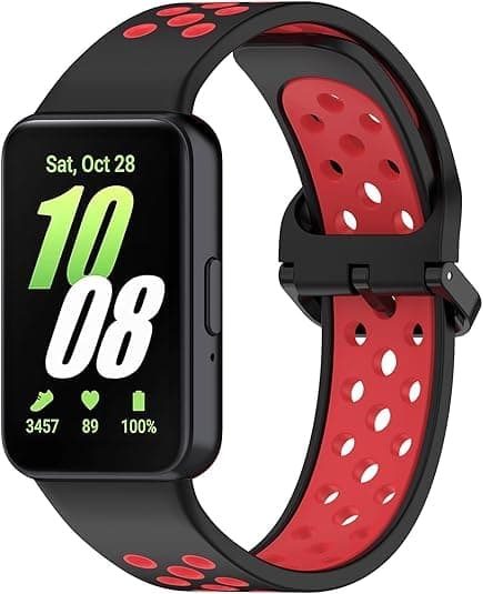 Strap Silicone Sport Band Compatible with Samsung Galaxy Fit 3 Breathable Two-tone Porous Replacement Watch Strap for Galaxy Fit 3 2024 SM-R390 Women Men Cellular phone case