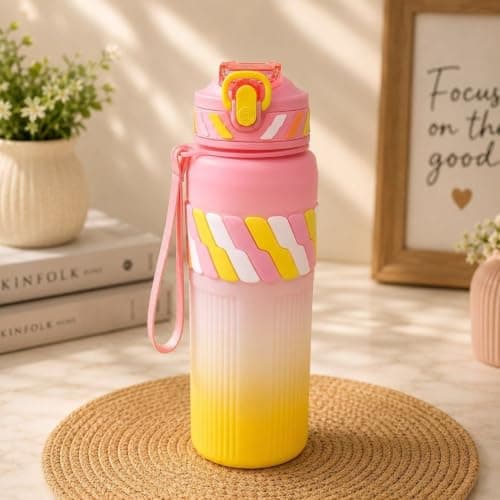 Generic Water Bottle, Large 1000ml Capacity Leak-proof Capو Equipped with a handle for easy carrying and portability Durable and lightweight material for everyday use .Ais