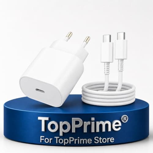 TopPrime Original Dual Charger (for Mobile Phones (25W) Certified with Type-C to C Cable White)
