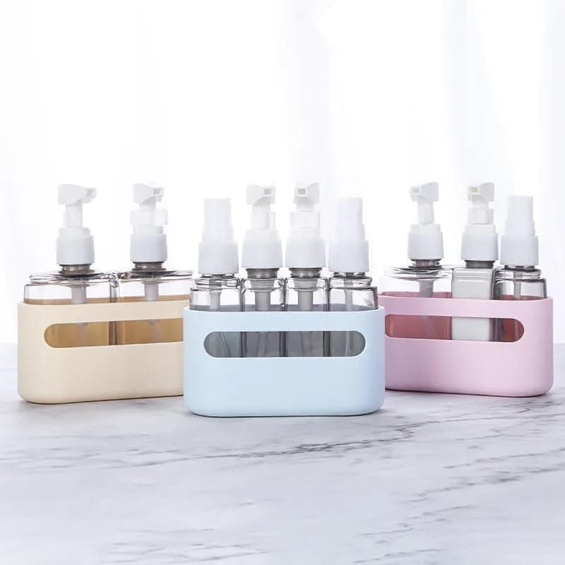 4-Pack Refillable Travel Bottle Set Leak-Proof Dispenser for Shampoo & Gel