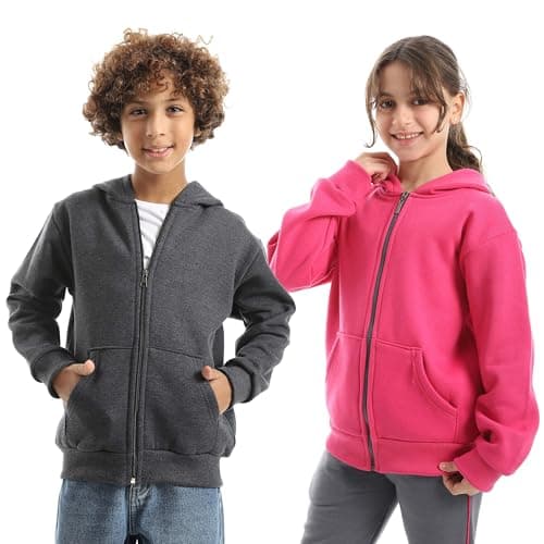 Red Circle Unisex Kids Bundle of 2 Plain Fire Hooded Sweatshirt Bundle of 2 Plain Fire Hooded Sweatshirt