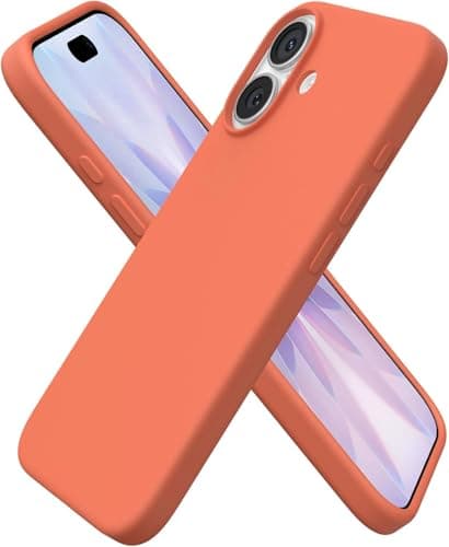 Compatible with iPhone 17 Case 6.3, Slim Liquid Silicone 3 Layers Full Covered Soft Gel Rubber Phone Case Protective Cover 6.3 Inch (Coral Fruite) Cellular phone case