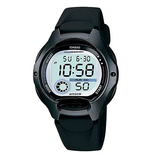 Casio women's grey dial silicone band watch - lw-200-1bvdf