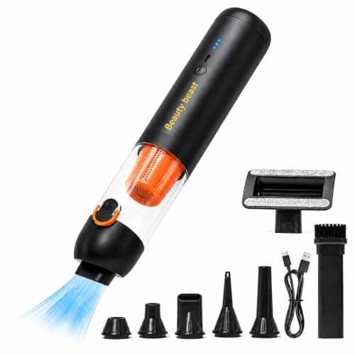 Beauty beast Car Vacuum Portable Cordless,18000Pa 4in1 Handheld Cleaner &Air Duster Power Blowing&Inflating, Brushless Motor Multi Nozzles for Car,Keyboards, Office,Pet (Black, BG90Pro)