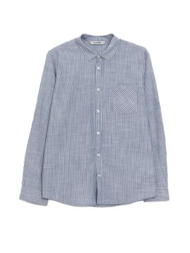 LC WAIKIKI Striped Long Sleeve Boys' Shirt, 9-10 Years - Navy - S46934Z4-Lgs-1