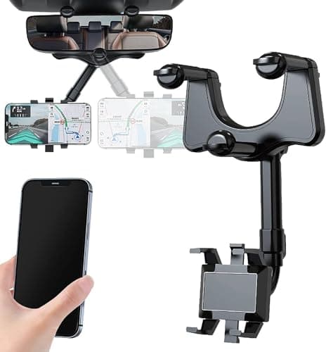 KaberMisr 2020 360° Rotating Smartphone Holder, Adjustable Telescopic Phone Holder, Car Rearview Mirror Mount Bracket, Car Rearview Mirror Mount Bracket (id:4777) Portable electronic device mount