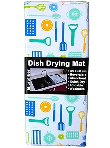 Microfiber Dish Drying Mat (White, 50 X 38 cm)