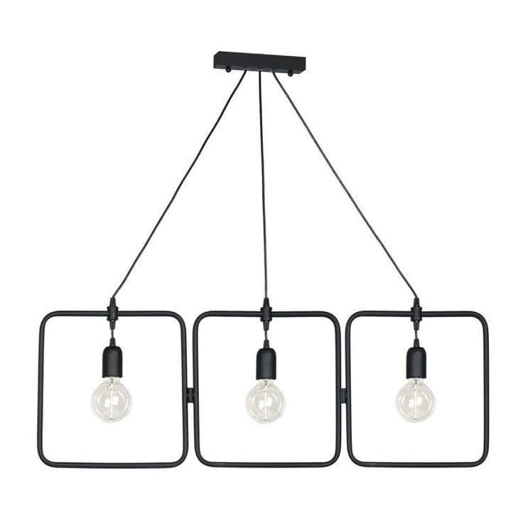 Generic Pendant Light 3 Bulb Without Bulbs 60x75x60cm Black
