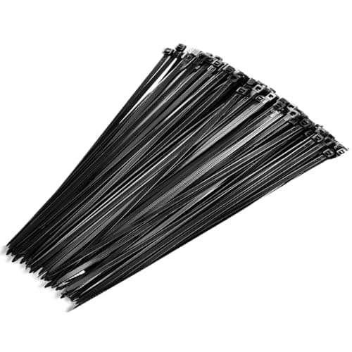 Cable Ties Heavy Duty Self Locking Small Plastic Nylon Cable Ties Set (100 Ties,Black, 10cm, 3mm) - by KaberTrade
