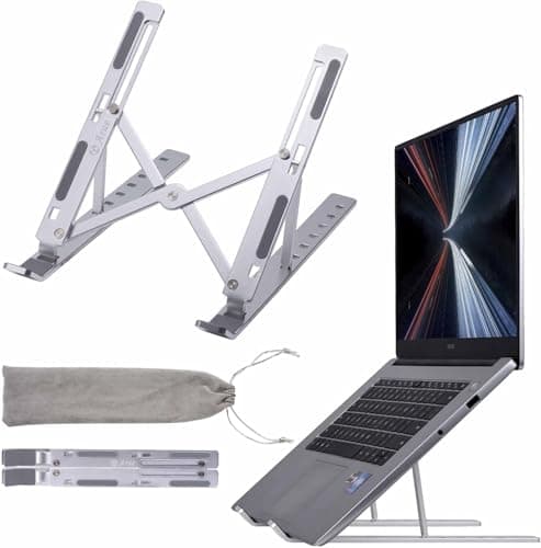 Adjustable Metal Laptop Stand Foldable 6 Height Levels Portable Holder