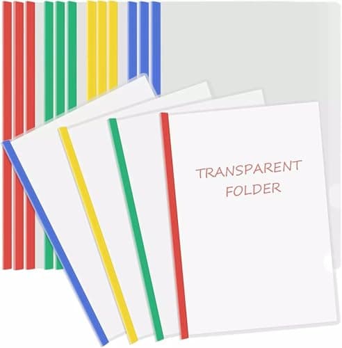 Future X Plastic A4 Size | Stick Transparent File Folder Stick File/Strip File for A4 Paper Holder Storage Case Organizer, My Clear Plastic 100 microns (Transparent_Pack of 10)
