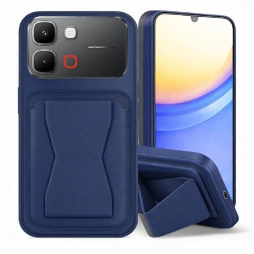 3M Store Leather Case Compatible for Infinix Note Edge Shockproof Leather Back Card Storage & case built-in Stand PU leather for a stylish look, comfortable grip (Blue) Cellular phone case