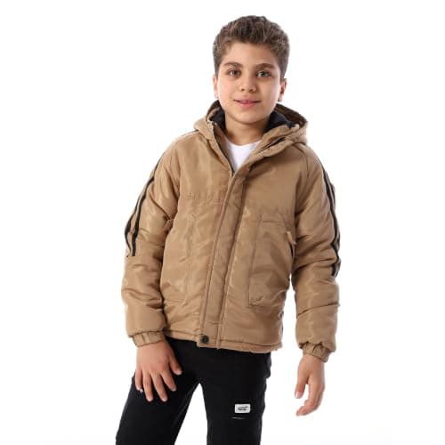 King Tout for Ready-Made Garments Boys Long Sleeves Hooded Neck Puffer Jacket (pack of 1)