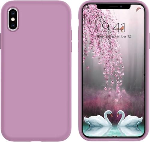 ELMO3EZZ compatible with Silicone Case Compatible with iPhone XS Max 6.5 Inch, Silky Soft Touch Full Body Protection Case Not Original, Shockproof Cover with Microfibre (lavander) Cellular phone case