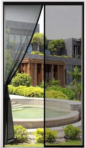Insect Free Zone:70x210cm(27.6x82.7inch) Mosquito Screen Magnetic Door Curtain with Magnetic Closure