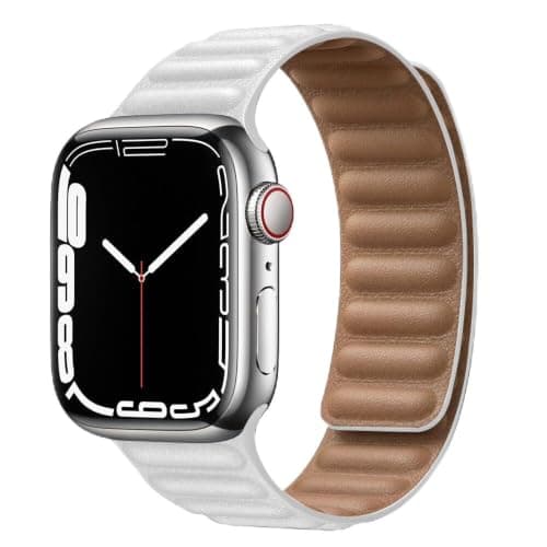 Strap Leather (Compatible with 42mm/41/40/38) Magnetic Leather Loop Apple Watch Band Genuine Leather Watch Strap Replacement Apple Watch Ultra Series 8/7/6/5/4/SE/3/2/1