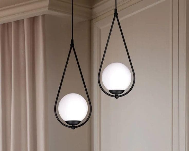 Generic Hanging 2 Bulb Without Bulbs 60x50x60cm Black Edg_253