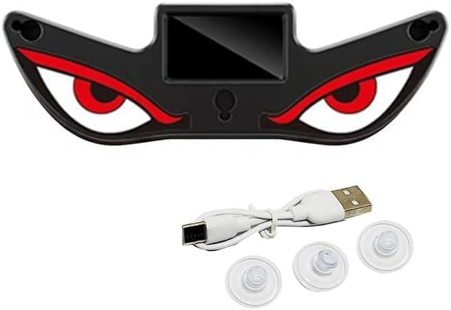 إضاءة محيطية ذكية للسيارة بتصميم عيون تعمل بالطاقة الشمسية وUSB، مصباح LED ديكور داخلي مضيء للسيارات (قطعة واحدة ، اضاءة ابيض احمر وفلاش) من lokyboy Vehicle accent light