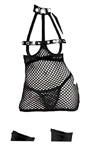 Generic Black Lace Blend Lingerie Tights - Regular Size, Fishnet Pattern, Women's Lingerie & Sleepwear Users Apparel