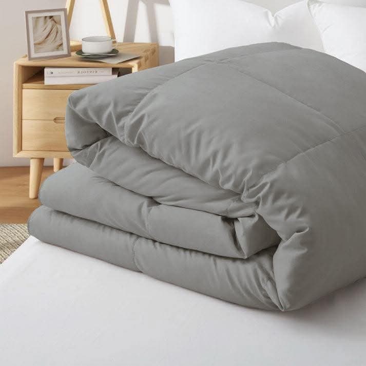 Ocra Light Duvet, White, Lightweight Summer Comforter, Hotel Style, Microfiber, Made in Egypt (Gray, Double 220x240) Blanket